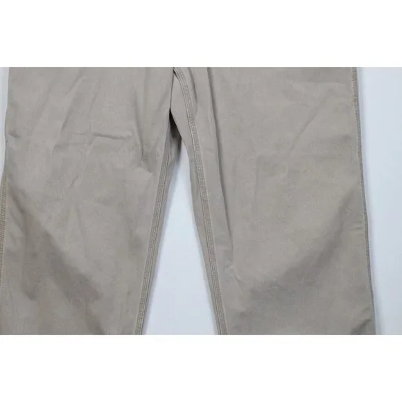 Vintage Y2K Gap Mens 38x30 Faded Carpenter Wide Leg Pants Beige Cotton Workwear